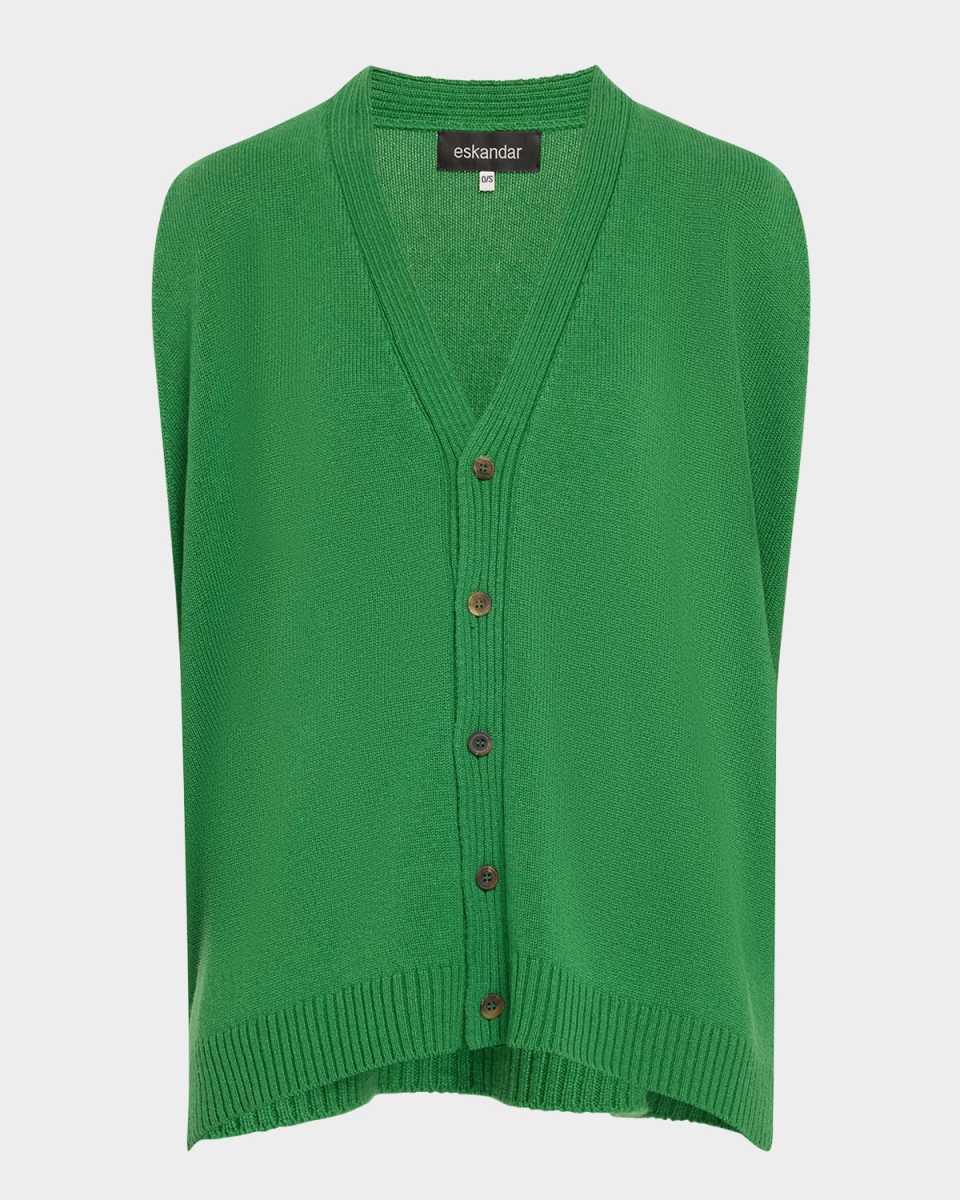 A-Line Sleeveless V-Neck Cashmere Cardigan